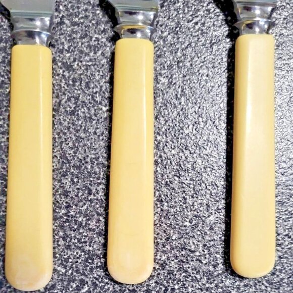 Set Of 6 Faux Bone Handled Steak Knives Premier Stainless Sheffield England - Picture 3 of 4